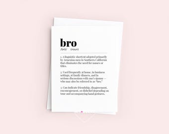 Armenian Bro Definition Card – Funny Father’s Day, Dad, Brother Gift (4.25" x 5.5")