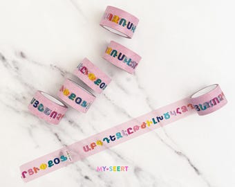 Rainbow Armenian Alphabet Washi Tape | Decorative Stationery