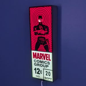 Daredevil LED Light Box Cornerbox Sign Marvel Retro Comic Art Wall Decor NEW