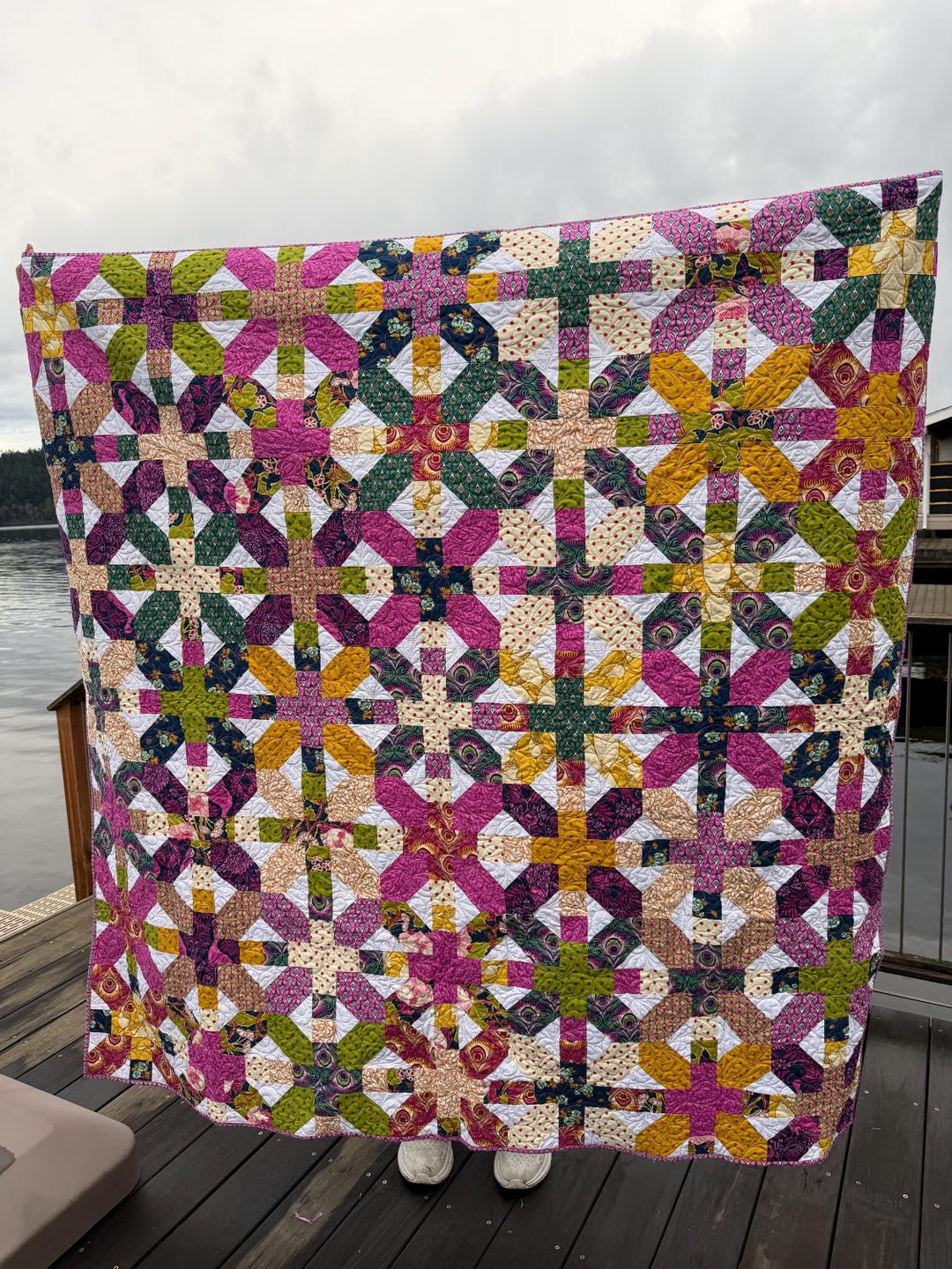 Handmade Scrappy X and Plus Block Throw Quilt - 100% Cotton - Etsy