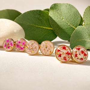 Puces d’oreilles FLORE avec fleurs séchées