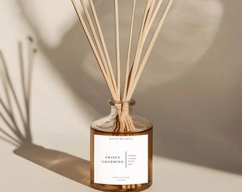 Prince Charming Reed Diffuser with Essential Oil and Box, 5oz