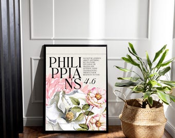 Vintage Modern Philippians 4:6 Digital Print