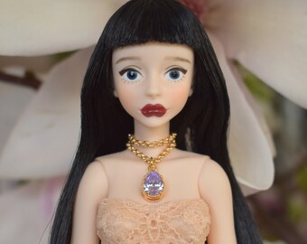 18K Gold Plated Brass Chain Teardrop Doll Necklace Blythe Charm Be My Baby Cherry Pullip Licca Dal BJD Fashion Doll Jewelry Neck Accessory