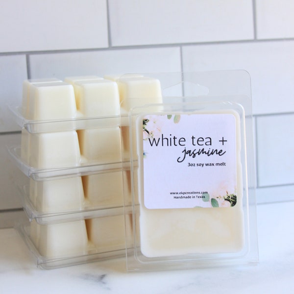 White Tea + Jasmine Wax Melts || Floral Candle || Scented Wax Melt || Handmade || Handpoured || Jasmine Wax Melts || Clean and Fresh Scents