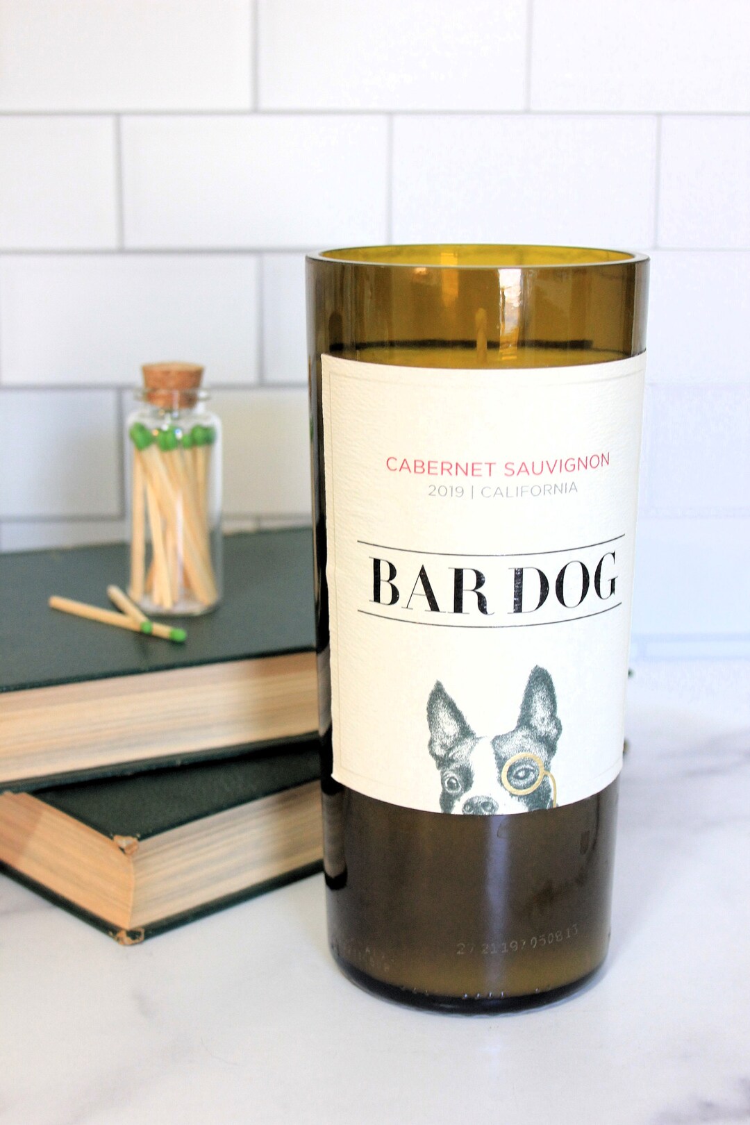 Spiced Chai Wine Bottle Candle Bar Dog Wine Bottle Etsy