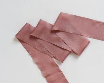 ANTIEK ROZE - Zijden Habotai-lint voor bruidsboeket en bloemen, gedempte roze tint, oudroze kleur