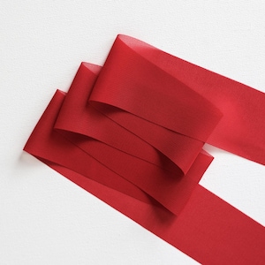 RED - Chiffon ribbon for bride and maid of honour bouquets, Burgundy colour, Merlot shade, Claret, Ruby, Bordeaux, Crimson, Bright red