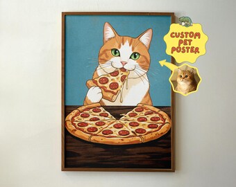 Custom Funny Pet Portrait, Personalized Cat Illustration, Custom Dog Drawing, Humorous Pet Wall Art, Digital Download, Gift for Pet Lovers