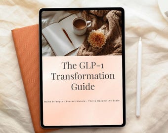 GLP-1 Transformation Guide | Ozempic Wegovy Mounjaro Muscle Loss Plan | Strength Tracker | Instant Download PDF