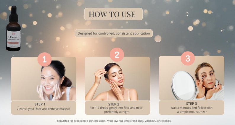 CUvera™ Copper Peptide Face & Neck Serum with Hyaluronic Acid | 1% GHK-Cu | 1 oz / 30 ml image 5