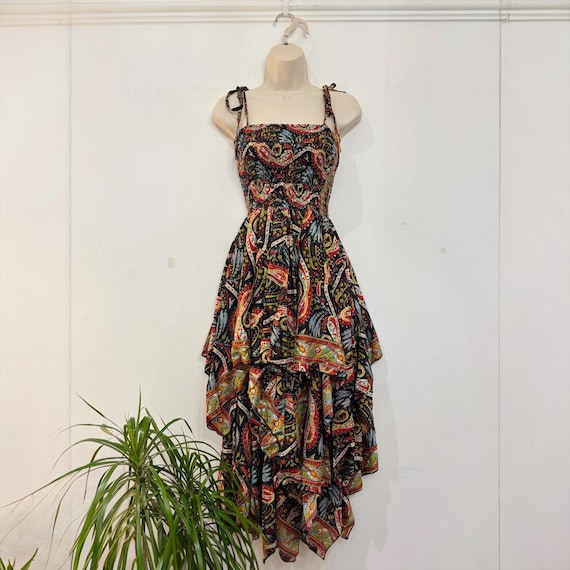 black handkerchief hem dress Veronica Beard Thalissa | Navy flowing silhouette adorned with an exquisite handkerchief hemline Handkerchief Hem Midi Dress
