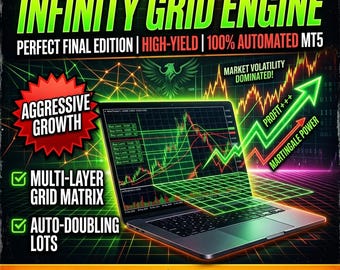 Infinity Grid Engine MT5 EA | Fully Automated Gold Robot XAU Expert Advisor | Martingale Recovery Bot | AlgoForge4U Digital Download