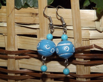 Ceramic and Turquoise Earrings