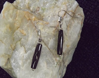 Black Horn Dangle Earrings