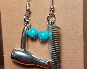 Blowdryer and Comb Earrings / Barber / Hairdresser / Stylist