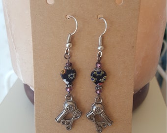 Stylist / Hairdresser Black Heart Earrings