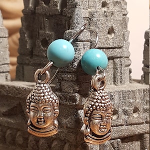 Guatama Buddha Turquoise Earrings