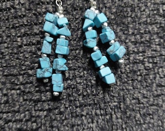 Earth Turquoise Silver Earrings