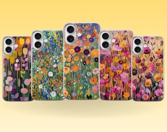Abstract Floral Art Phone Case iPhone 17 Pro Max, 16e, 15, 14, 12 Samsung S25 Ultra, S24 FE, A56, Pixel 10 XL, 9a, 8, 7, 6