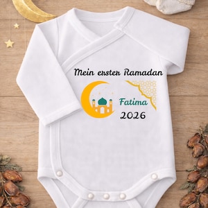 Personalisierbarer Baby-Body | Mein erster Ramadan | My first Ramadan | Wickelbody oder Schlupfbody | Babygeschenk | Geschenk zur Geburt