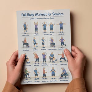 Full Body Workout for Seniors Printable | Low Impact Exercise Guide | Gentle Fitness PDF for Older Adults