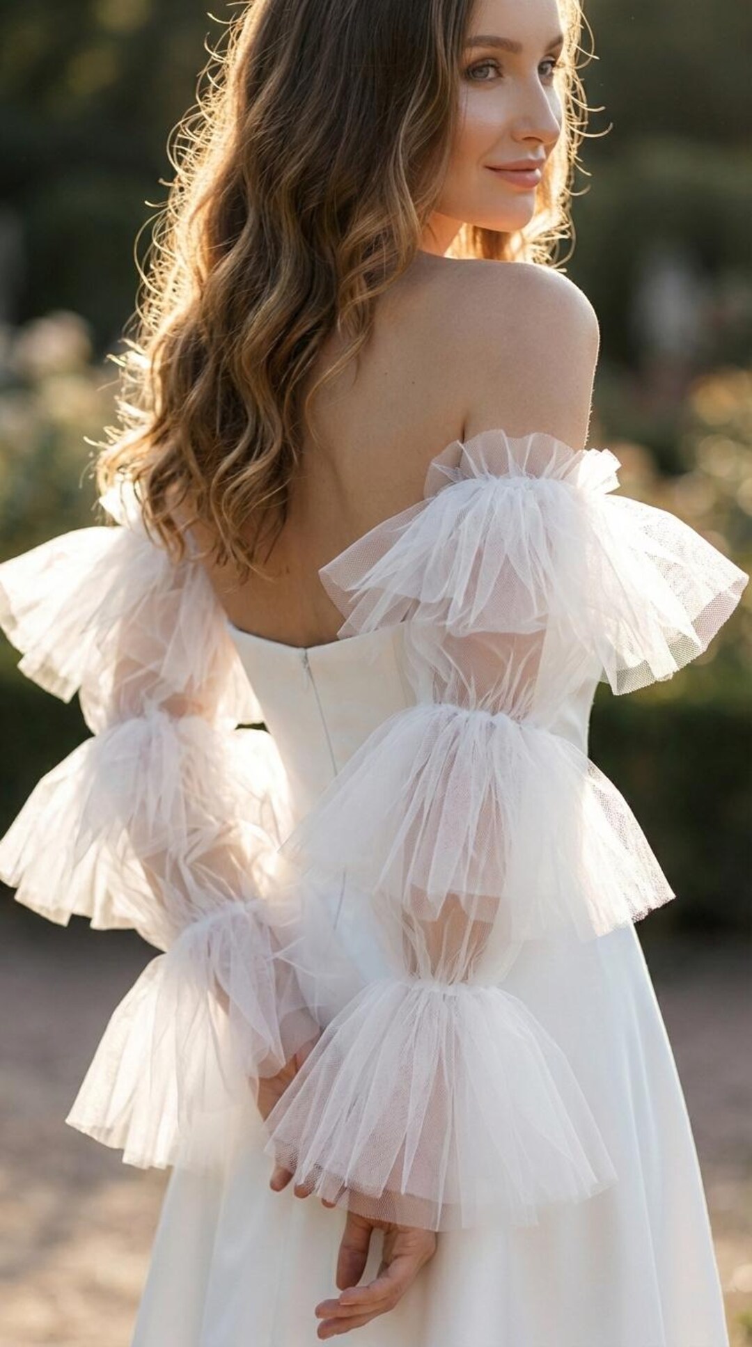 Ruffled Tulle Sleeves, Bridal Arm Warmers, Detachable Wedding Sleeves ...