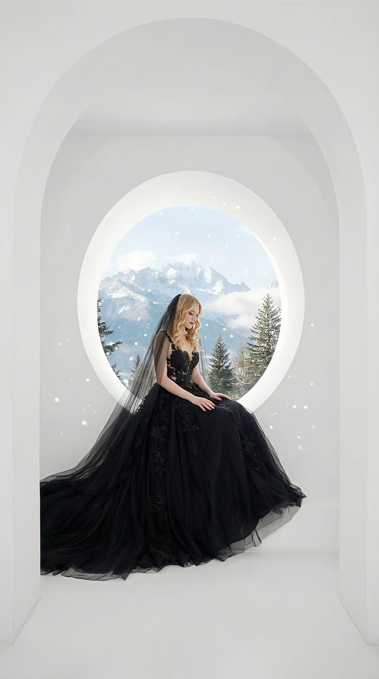 Black Wedding Dress Gothic Lace Bridal Gown Train - Etsy