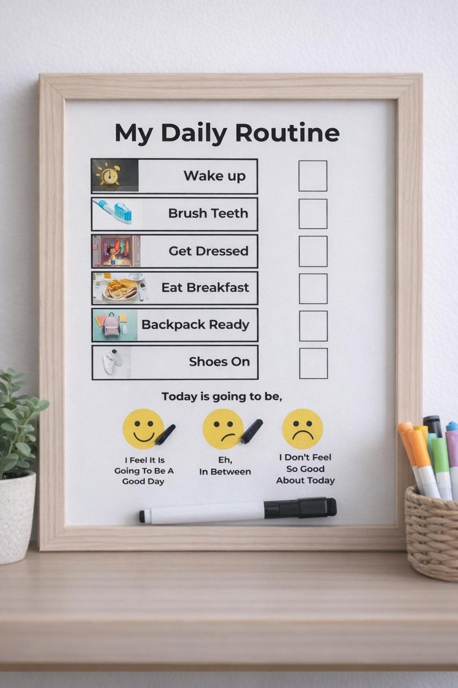 Routine Chart.pdf Kids Morning Routine Chart Printable | Reusable Daily Routine Checklist ...