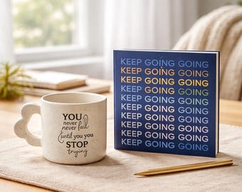 Inspirational Mug & Book Gift Set | Self Care Gift for Women | Motivational Affirmation Mug Bundle | Encouragement Gift Box