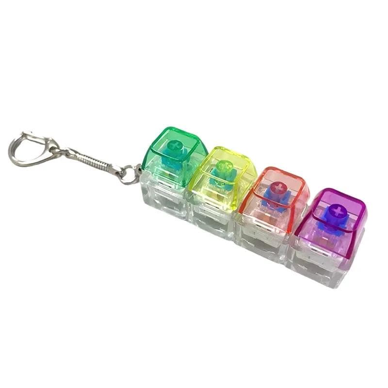 CIYODO Llavero Teclado LED Transparente – Interruptor De Presión Con Luz, Juguete Anti-estrés Y Decorativo Para Oficina, Mochila O Llavero Creativo