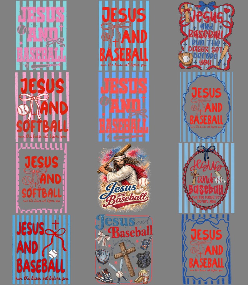 Jesus and Baseball PNG | Trendy Christian Graphic (digital Download) - Etsy