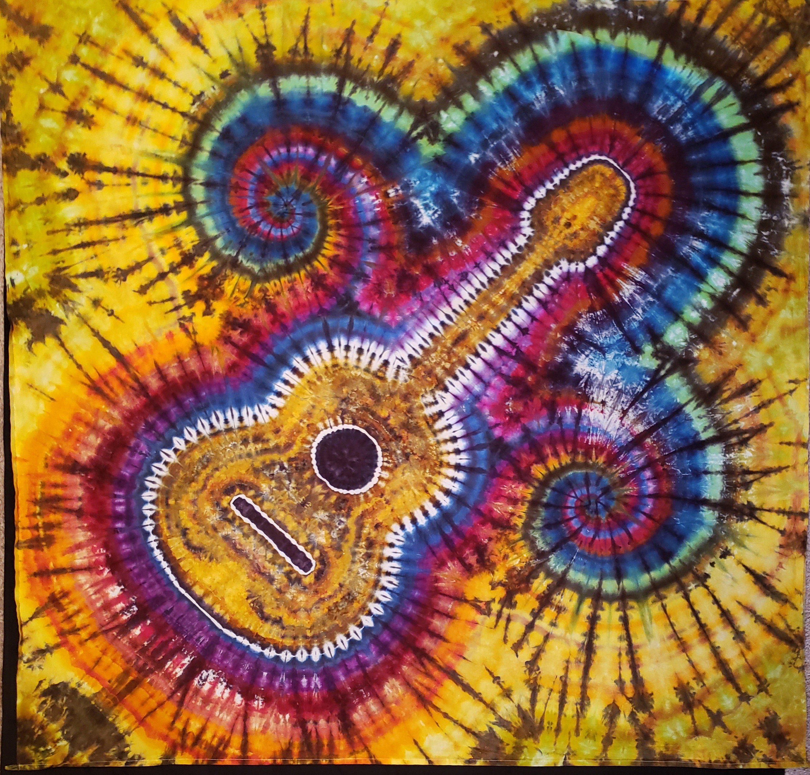 Tie Dye Tapestry 58 x 58 with loops in the corners Etsy