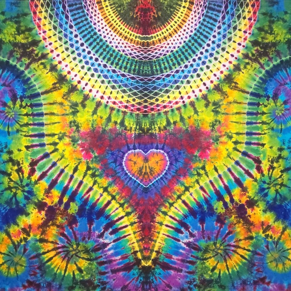 54"x56" Tie Dye Tapestry with loops in the corners for hanging