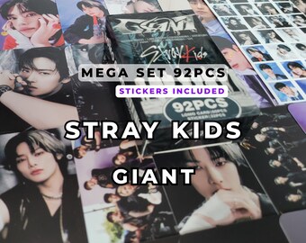 Stray Kids GIANT 92pcs Lomo Photocard & Sticker Set | SKZ Kpop Photo Cards | STAY Gift