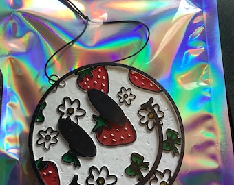 Strawberry Smiley Car Freshie