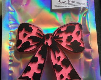Cow Print Bow Car Freshie