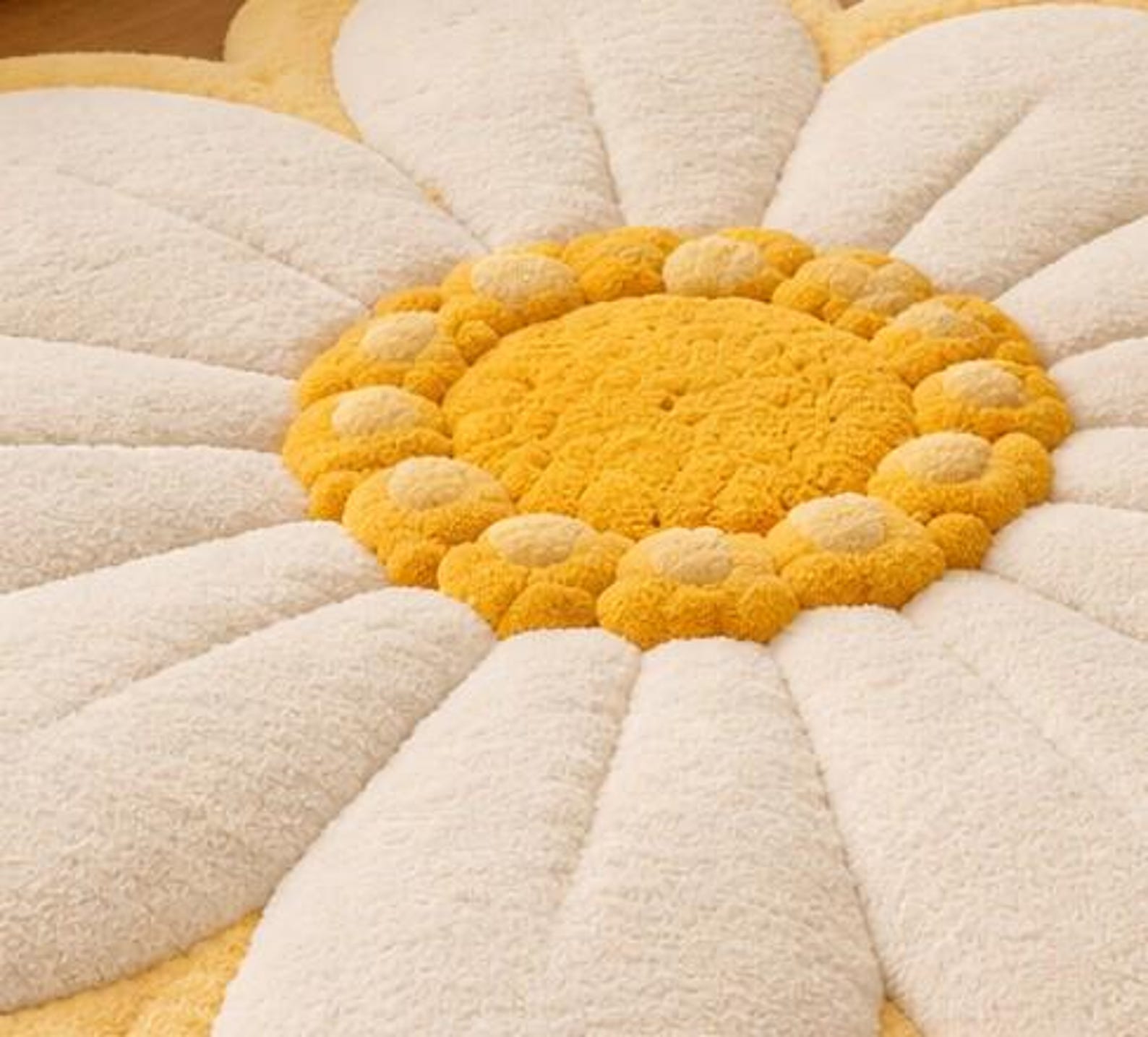 Fun Daisy Rug Hand-tufted Large Daisy Flower Rug, Cute Floral Area Rug, Plush Flower ...