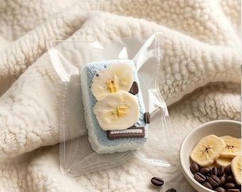 Torta alla banana, pallina antistress a lenta risalita, giocattolo da scrivania a forma di cibo kawaii, torta squishy