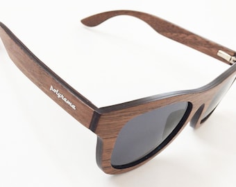 Polyrama Wood Wayfarer gepolariseerde zonnebrillen