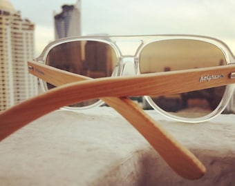 Bamboo Sunglasses Round Aviators