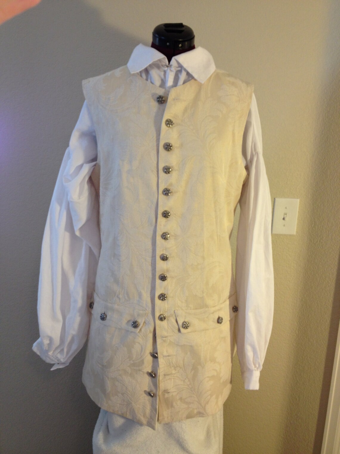 Men's Colonial Pirate Vest Waistcoat Costume White Size Etsy
