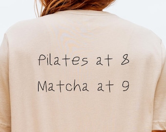 Pilates Matcha Shirt, Geschenk für Frauen, Rückenprint