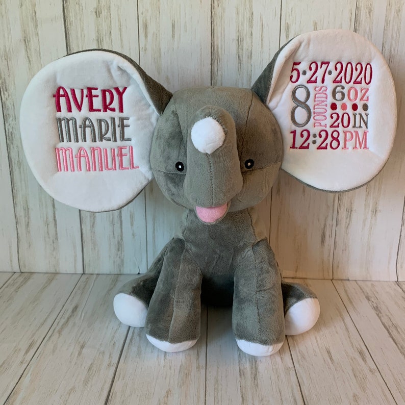 Personalized Elephant Personalized Baby Gift Dumble Etsy