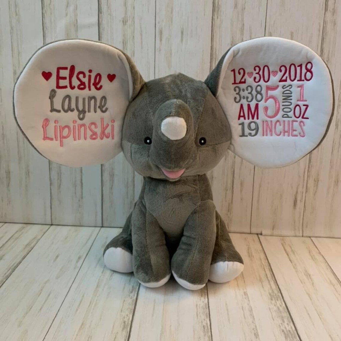 Personalized Elephant Personalized Baby Gift Dumble Etsy