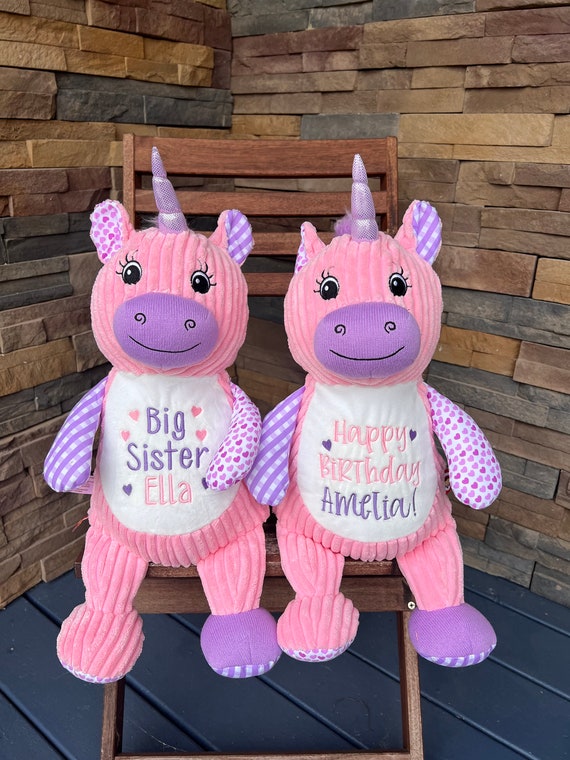 Personalized Stuffed Animal Birth Announcement Embroidered