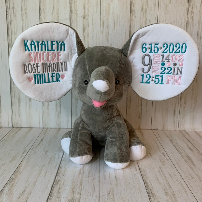 Personalized Elephant Personalized Baby Gift Dumble Etsy