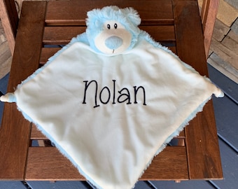 Personalized Bear blanket, Personalized Lovey, Personalized baby gift, baby keepsake, Bear lovey, Brown Bear blanket