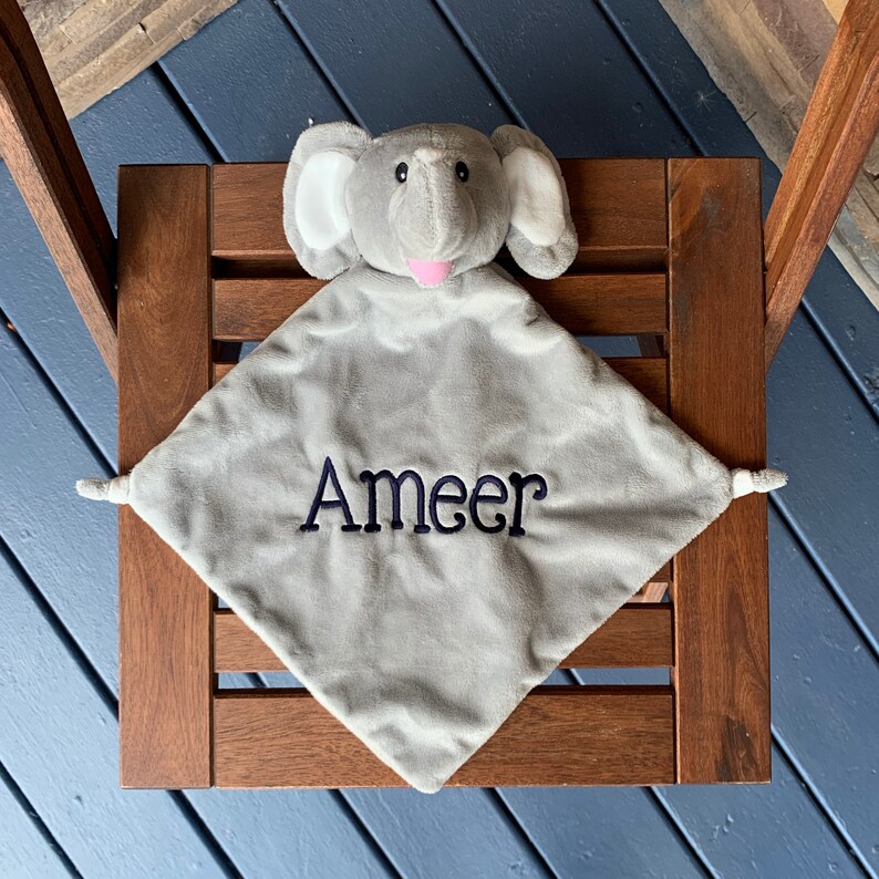 Elephant Blanket Personalized Baby Gift Personalized Lovey Etsy