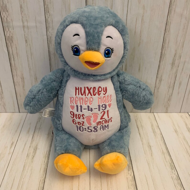 Personalized Baby Gift Personalized Penguin Birth Stat Etsy